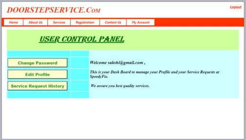 Door Step Service - ASP.NET Project - Service Provider Portal