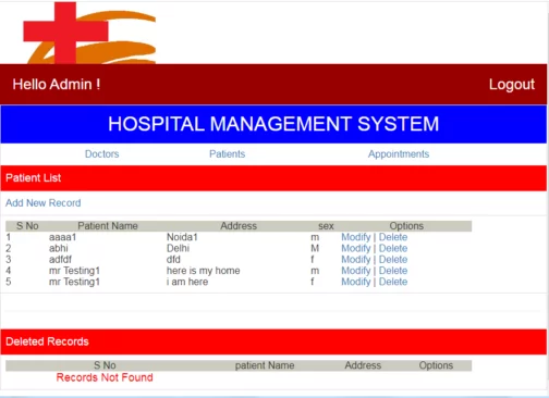 Hospital Management System - PHP Project