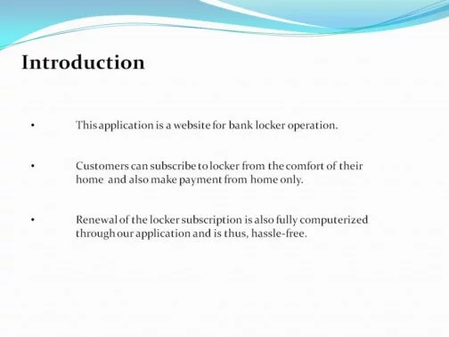 Online Locker Management - Project Synopsis Presentation