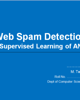 Web Spam Detection using ANN - M. Tech. Dissertation Report