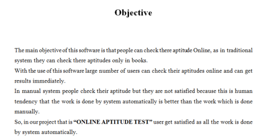 Project Report- Online Aptitude Test 1