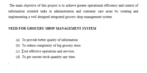 Grocery Store Management System